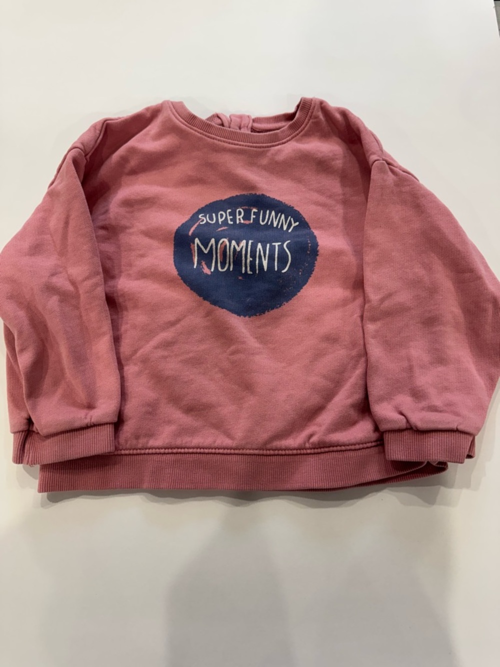 Zara Kids Pink "Super Funny Moments" Pullover Sweatshirt Crewneck Size 4-5 Years